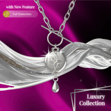 Mahi Safety Necklace - Silver on Silver, Paperclip Chain - V2 with Fall Detection