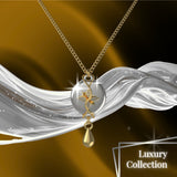 Mahi Safety Necklace - Gold on Silver, Wheat Chain - V1