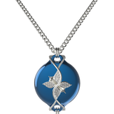 Mahi Safety Necklace - Blue on Silver, Wheat Chain