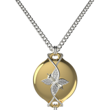Mahi Safety Necklace - Gold on Silver, Wheat Chain