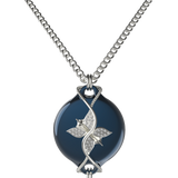 Mahi Safety Necklace - Dark Blue (murin) on Silver, Wheat Chain