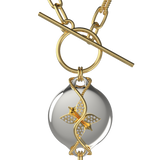 Mahi Safety Necklace - Silver on Gold, Paperclip Chain