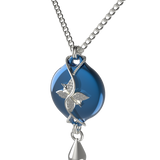 Mahi Safety Necklace - Blue on Silver, Wheat Chain