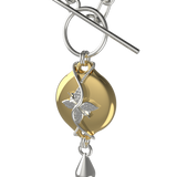 Mahi Safety Necklace - Gold on Silver, Paperclip Chain