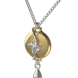 Mahi Safety Necklace - Gold on Silver, Wheat Chain