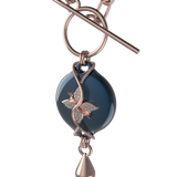 Mahi Safety Necklace - Dark Blue (Murin) on Rose, Paperclip Chain