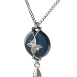 Mahi Safety Necklace - Dark Blue (murin) on Silver, Wheat Chain