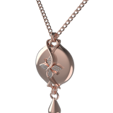 Mahi Safety Necklace - Rose on Rose, Wheat Chain