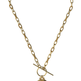 Mahi Safety Necklace - Gold on Gold, Paperclip Chain