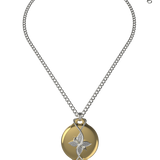 Mahi Safety Necklace - Gold on Silver, Wheat Chain