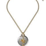 Mahi Safety Necklace - Silver on Gold, Wheat Chain