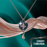 Mahi Safety Necklace - Rose Gold on Dark Blue (Murin), Wheat Chain - V1