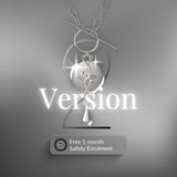 Mahi Safety Necklace - Silver on Silver, Paperclip Chain - V2 with Fall Detection - 1 Month Free Subscription