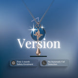 Mahi V1 Safety Necklace - Rose Gold on Dark Blue (Murin), Wheat Chain - 1 Month Free Subscription
