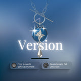 Mahi V1 Safety Necklace - Silver on Blue, Paperclip Chain - 1 Month Free Subscription