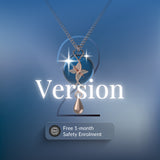 Mahi Safety Necklace - Rose Gold on Blue, Wheat Chain - V2 with Fall Detection - 1 Month Free Subscription