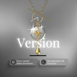 Mahi V1 Safety Necklace - Gold on Silver, Paperclip Chain - 1 Month Free Subscription