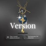 Mahi V1 Safety Necklace - Gold on Dark Blue (Murin), Paperclip Chain - 1 Month Free Subscription