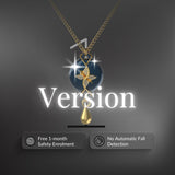 Mahi V1 Safety Necklace - Gold on Dark blue (Murin), Wheat Chain - 1 Month Free Subscription