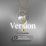 Mahi Safety Necklace - Gold on Silver, Paperclip Chain - V2 with Fall Detection - 1 Month Free Subscription