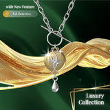 Mahi Safety Necklace - Silver on Gold, Paperclip Chain - V2 with Fall Detection