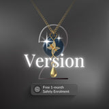 Mahi Safety Necklace - Gold on Dark blue (Murin), Wheat Chain - V2 with Fall Detection - 1 Month Free Subscription