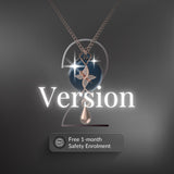 Mahi Safety Necklace - Rose Gold on Dark Blue (Murin), Wheat Chain - V2 with Fall Detection - 1 Month Free Subscription