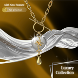 Mahi Safety Necklace - Gold on Silver, Paperclip Chain - V2 with Fall Detection