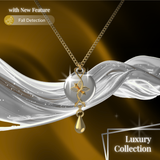 Mahi Safety Necklace - Gold on Silver, Wheat Chain - V2 with Fall Detection