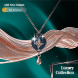 Mahi Safety Necklace - Rose Gold on Dark Blue (Murin), Wheat Chain - V2 with Fall Detection