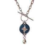 Mahi Safety Necklace - Rose Gold on Dark Blue (Murin), Paperclip Chain