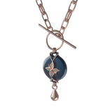 Mahi Safety Necklace - Rose Gold on Dark Blue (Murin), Paperclip Chain