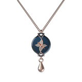 Mahi Safety Necklace - Rose Gold on Dark Blue (Murin), Wheat Chain