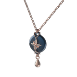 Mahi Safety Necklace - Rose Gold on Dark Blue (Murin), Wheat Chain