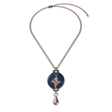 Mahi Safety Necklace - Rose Gold on Dark Blue (Murin), Wheat Chain