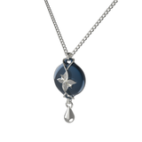 Mahi Safety Necklace - Silver on Dark Blue (Murin), Wheat Chain