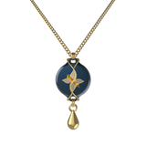 Mahi Safety Necklace - Gold on Dark blue (Murin), Wheat Chain