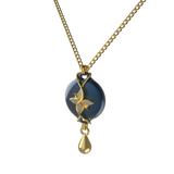 Mahi Safety Necklace - Gold on Dark blue (Murin), Wheat Chain
