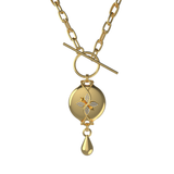 Mahi Safety Necklace - Gold on Gold, Paperclip Chain