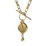 Mahi Safety Necklace - Gold on Gold, Paperclip Chain
