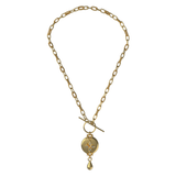 Mahi Safety Necklace - Gold on Gold, Paperclip Chain