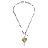 Mahi Safety Necklace - Silver on Gold, Paperclip Chain