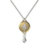 Mahi Safety Necklace - Silver on Gold, Wheat Chain