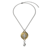 Mahi Safety Necklace - Silver on Gold, Wheat Chain