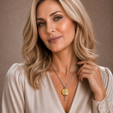 Mahi Safety Necklace - Silver on Gold, Wheat Chain - V2 with Fall Detection - 1 Month Free Subscription