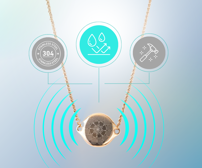 ResQ Shakti Safety Necklace: Made from premium stainless steel, water-resistant, and tough.