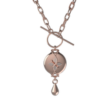 Mahi Safety Necklace - Rose Gold on Rose Gold, Paperclip Chain