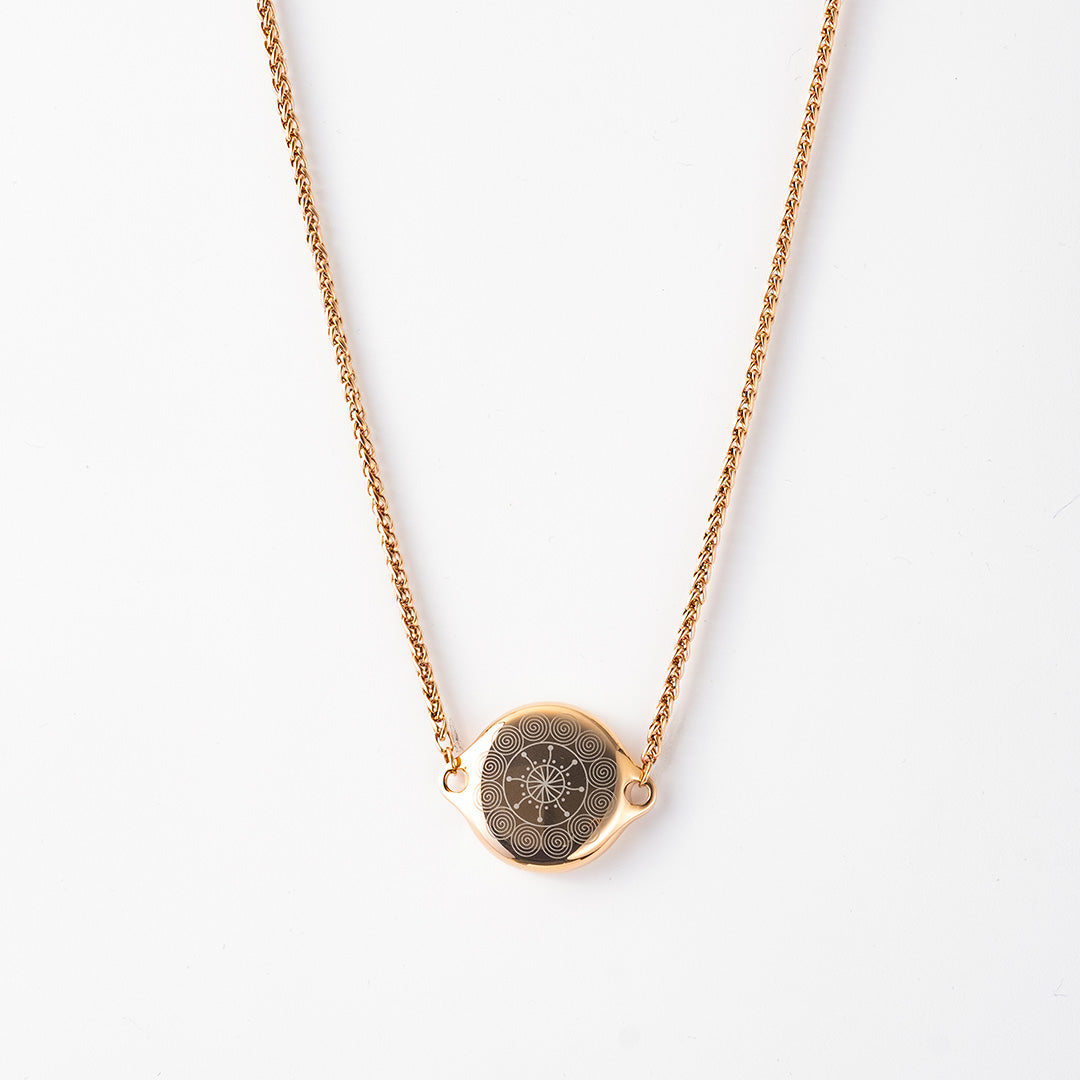 ResQ Shakti Safety Necklace (Gold) | Smart Jewelry for Women's Security
1