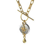 Mahi Safety Necklace - Gold on Silver, Paperclip Chain