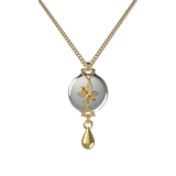 Mahi Safety Necklace - Gold on Silver, Wheat Chain